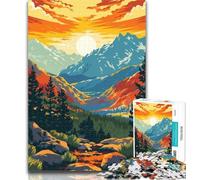 Teenager Puzzles Sierra Nevada Travel Poster Adult Jigsaws 1000 Pieces Difficult,with Fully Interlocking Randomly Shaped Pieces for And 14 Years Old 26x38cm