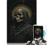Teenager Puzzles Skeleton Knight Jigsaw Puzzles for Teenagers,with Fully Interlocking Randomly Shaped Pieces for And 14 Years Old 26x38cm