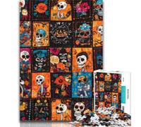Teenager Puzzles Skull Collage 1000 Piece Jigsaw Puzzles for Teenagers,Toys Educational Games Stress Relieving Wall Decoration 26x38cm