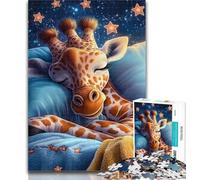 Teenager Puzzles Sleeping Giraffe Adult Jigsaws 1000 Pieces Difficult,is Ideal As A Gift for The Whole Family Suitable for And 14 26x38cm