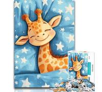 Teenager Puzzles Sleeping Giraffe Jigsaws 1000 Pieces for Adults,Birthday Present, Gifts, Wall Art for And Age 14 Years Up 26x38cm