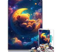 Teenager Puzzles Sleeping Teddy Bear Jigsaw Puzzles for Teenagers,with Fully Interlocking Randomly Shaped Pieces for And 14 Years Old 50x75cm