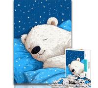 Teenager Puzzles Sleeping White Teddy Bear Jigsaw Puzzles for Teenagers 1000 Pieces,Train Your Brain And Hands Birthday Present, Gifts 50x75cm