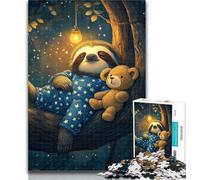 Teenager Puzzles Sloth And Teddy Bear Jigsaws 1000 Pieces for Adults,Birthday Present, Gifts, Wall Art for And Age 14 Years Up 26x38cm