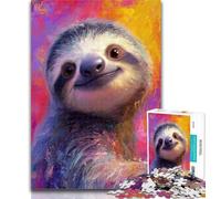 Teenager Puzzles Sloth Oil Painting 1000 Pieces Jigsaw Puzzles for Adults And Teens,Educational Game for Birthday, Chrismas for Ages 14+ 50x75cm