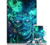 Teenager Puzzles Smoke Skull 1000 Piece Jigsaw Puzzle for Adults And Teenagers,Learning Educational Toy for Is Ideal As A Gift for The Whole Family (50x75cm)