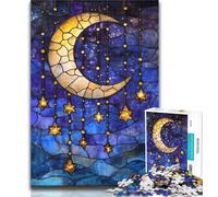 Teenager Puzzles Stained Glass Moon Jigsaw Puzzles for Teenagers 1000 Pieces,Family Game Birthday Gifts.Challenge High Difficulty 50x75cm