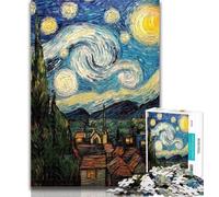 Teenager Puzzles Starry Night Country 1000 Piece Jigsaw Puzzles for Teenagers,Toys Educational Games Stress Relieving Wall Decoration 26x38cm