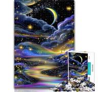 Teenager Puzzles Starry Night Sky Adult Jigsaw Puzzles 1000,Decompressing Intellectual Educational Toy Secret Santa Gifts 26x38cm