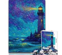 Teenager Puzzles Starry Sky Lighthouse 1000 Pieces Jigsaw Puzzles for Adults And Teens,Educational Game for Birthday, Chrismas for Ages 14+ 50x75cm