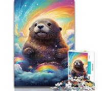 Teenager Puzzles Starry Sky Otter Puzzles for Adults And Teenagers,Toys Educational Games Stress Relieving Artists Collection, Fine Art 50x75cm