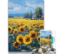 Teenager Puzzles Sunflower Field Adult Jigsaw Puzzles 1000,Decompressing Intellectual Educational Toy Secret Santa Gifts 26x38cm