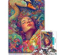 Teenager Puzzles Swan And Girl 1000 Pieces Jigsaw Puzzle for Adults& Teens,Train Your Brain And Hands Gifts for Friends And Family 50x75cm
