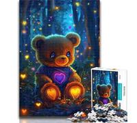Teenager Puzzles Teddy Bear 1000 Piece Jigsaw Puzzle for Adults Teens,Charcoal Art Staycation Kill Time for Home Decoration 26x38cm
