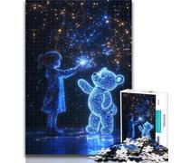 Teenager Puzzles Teddy Bear And Girl 1000 Piece Jigsaw Puzzles for Adults Gifts,Challenging Game Toys for Is Ideal As A Gift for The Whole Family 50x75cm