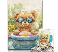Teenager Puzzles Teddy Bear Sailing Walnut Shell Boat 1000 Pieces Jigsaw Puzzles for Adults And Teens,Educational Game for Birthday, Chrismas for Ages 14+ 50x75cm