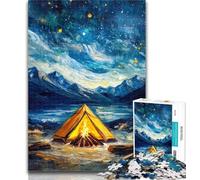Teenager Puzzles Tent Under The Night Sky 1000 Pieces Jigsaw Puzzle For Adults Teens,for Age 14+ Impossible Game Best Gift for Adults And Teenagers 50x75cm