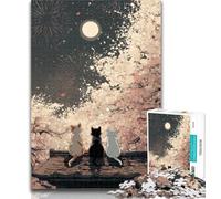 Teenager Puzzles Three Cats 1000 Piece Jigsaw Puzzle for Adults And Teenagers,Learning Educational Toy for Is Ideal As A Gift for The Whole Family 75x50cm
