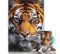 Teenager Puzzles Tiger Portrait 1000 Pieces Jigsaw Puzzle for Adults& Teens,Train Your Brain And Hands Birthday Present, Gifts 50x75cm