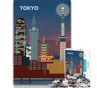 Teenager Puzzles Tokyo 1000 Pieces Jigsaw Puzzle for Adults& Teens,Toys Educational Games Stress Relieving Unique Home Decor And Gifts 75x50cm