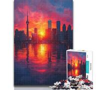 Teenager Puzzles Tokyo Tower at Sunset 1000 Piece Jigsaw Puzzles for Teenagers,Educational Game for Birthday, Chrismas for And 14 Years Old 26x38cm