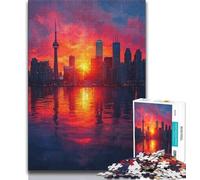 Teenager Puzzles Tokyo Tower at Sunset Jigsaw Puzzles for Teenagers,with Fully Interlocking Randomly Shaped Pieces for And 14 Years Old (26x38cm)