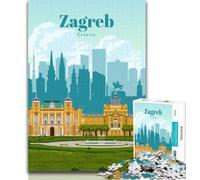 Teenager Puzzles Travel to Zagreb Jigsaw Puzzles for Adults 1000 Pieces,Toys Educational Games Stress Relieving Great Gifts And Toys 75x50cm