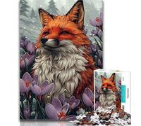 Teenager Puzzles Tulip Fox 1000 Piece Jigsaw Puzzle for Adults Teens,Toys Educational Games Stress Relieving Wishlist with Santa Claus 26x38cm