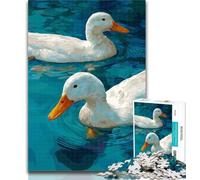 Teenager Puzzles Two Ducks 1000 Piece Jigsaw Puzzle for Adults Teens,Toys Educational Games Stress Relieving Wishlist with Santa Claus 75x50cm