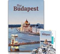 Teenager Puzzles Visit Budapest 1000 Pieces Jigsaw Puzzle for Adults& Teens,Toys Educational Games Stress Relieving Unique Home Decor And Gifts 26x38cm