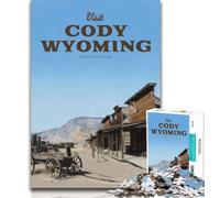 Teenager Puzzles Visit Cody Wyoming Adult Jigsaws 1000 Pieces Difficult,with Fully Interlocking Randomly Shaped Pieces for And 14 Years Old 26x38cm