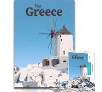 Teenager Puzzles Visit Greece Adult Puzzles 1000 Pieces,Toys Educational Games Stress Relieving Parent-child Interaction 75x50cm