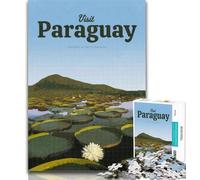Teenager Puzzles Visit Paraguay 1000 Pieces Jigsaw Puzzle for Adults& Teens,Toys Educational Games Stress Relieving Unique Home Decor And Gifts 26x38cm