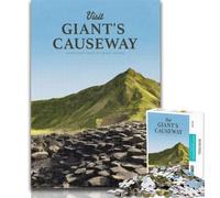 Teenager Puzzles Visit The Giants Causeway Adult Jigsaws 1000 Pieces Difficult,with Fully Interlocking Randomly Shaped Pieces for And 14 Years Old 26x38cm