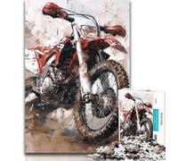 Teenager Puzzles Watercolor Motorcycle Jigsaw Puzzles for Teenagers 1000 Piece,Vibrant And Unique Design Relaxing & Challenging Puzzle Experience 50x75cm