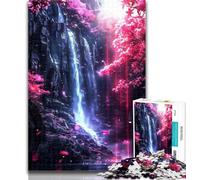 Teenager Puzzles Waterfall View 1000 Piece Jigsaw Puzzles for Adults Gifts,Challenging Game Toys for Is Ideal As A Gift for The Whole Family 26x38cm