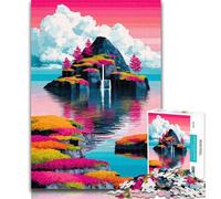 Teenager Puzzles Waterfall View 1000 Piece Jigsaw Puzzles for Adults Gifts,Challenging Game Toys for Is Ideal As A Gift for The Whole Family 26x38cm