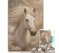 Teenager Puzzles White Horse Puzzles for Adults And Teenagers,Toys Educational Games Stress Relieving Unique Home Decor And Gifts 26x38cm