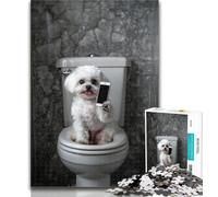 Teenager Puzzles White Maltese Dog 1000 Piece Jigsaw Puzzles for Teenagers,Educational Game for Birthday, Chrismas for And 14 Years Old 26x38cm