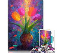 Teenager Puzzles Wild Flowers in A Vase Jigsaw Puzzles for Teenagers 1000 Pieces,with Matching Poster And Trivia Sheet for Age 14 Years Up 26x38cm