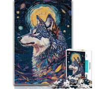 Teenager Puzzles Wolf Art 1000 Piece Jigsaw Puzzles for Teenagers Gifts,Diy Modern Wall Art Unique Gift Home Decor 75x50cm