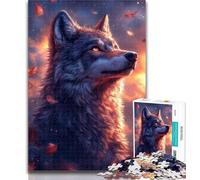 Teenager Puzzles Wolf at Sunset 1000 Pieces Jigsaw Puzzle for Adults& Teens,Artists Collection, Fine Art for Age 14 Years Up 50x75cm