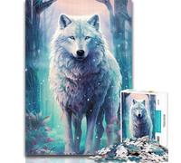 Teenager Puzzles Wolf in Fantasy Forest Adult Jigsaws 1000 Pieces Difficult,with Fully Interlocking Randomly Shaped Pieces for And 14 Years Old 26x38cm