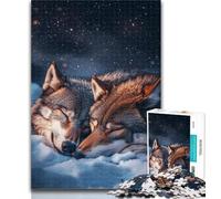 Teenager Puzzles Wolf in The Snow Jigsaw Puzzles for Teenagers 1000 Pieces,Family Game Birthday Gifts.Challenge High Difficulty 50x75cm