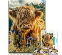 Teenager Puzzles Yak Oil Painting Adult Puzzles 1000 Pieces,Toys Educational Games Stress Relieving Parent-child Interaction (26x38cm)