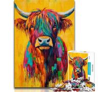 Teenager Puzzles Yak Oil Painting Jigsaw Puzzles for Adults,Artistic Wall Decor & Birthday Gift Idea for Friends, Home Office (50x75cm)