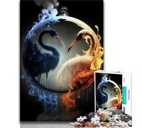 Teenager Puzzles Yin And Yang Jigsaw Puzzles for Teenagers 1000 Pieces,Train Your Brain And Hands Birthday Present, Gifts (50x75cm)