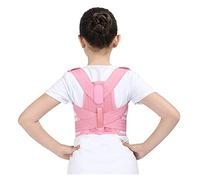 Teenager Shoulder Back Posture Corrector with Dual Adjustable Straps and Breathable Mesh Panels for Back Pain and Stress Relief (Color : Pink, Size : Large)