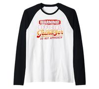 Teenager Thirteen Girls Warning Officially A Teenager 13th Raglan Baseball Tee