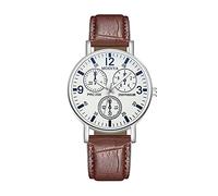 Teenager Watch Blue Eye Three Quartz Watch Belt Men's Watch Men Glass Watches Men's Watch Two Tone Watches for Women (A, One Size)